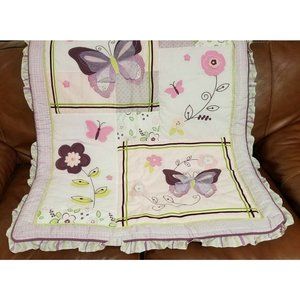 NEW Lambs & Ivy Butterfly Bloom Baby Girl Quilt